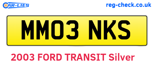 MM03NKS are the vehicle registration plates.