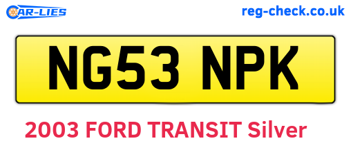 NG53NPK are the vehicle registration plates.