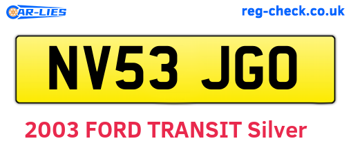 NV53JGO are the vehicle registration plates.