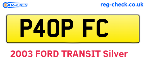 P40PFC are the vehicle registration plates.