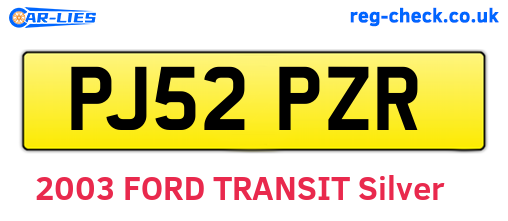 PJ52PZR are the vehicle registration plates.