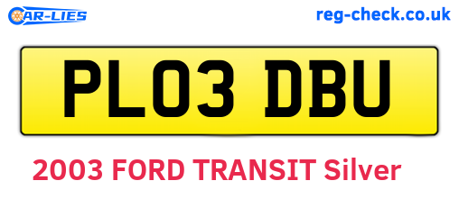PL03DBU are the vehicle registration plates.