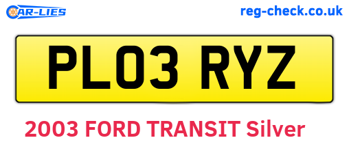 PL03RYZ are the vehicle registration plates.