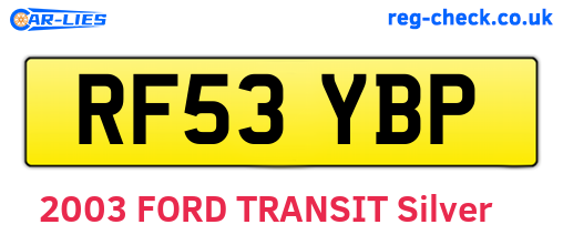 RF53YBP are the vehicle registration plates.