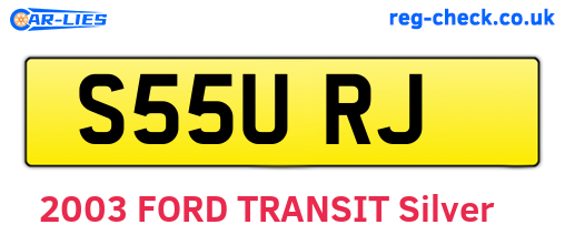 S55URJ are the vehicle registration plates.