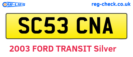 SC53CNA are the vehicle registration plates.