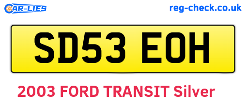 SD53EOH are the vehicle registration plates.