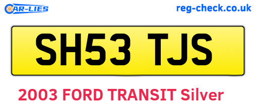 SH53TJS are the vehicle registration plates.