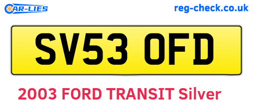 SV53OFD are the vehicle registration plates.