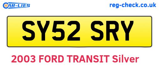SY52SRY are the vehicle registration plates.
