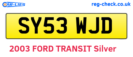 SY53WJD are the vehicle registration plates.