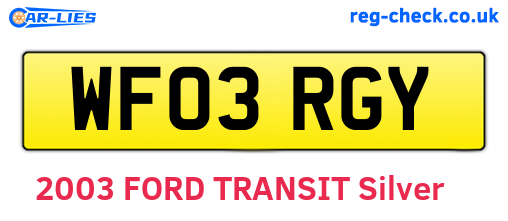WF03RGY are the vehicle registration plates.