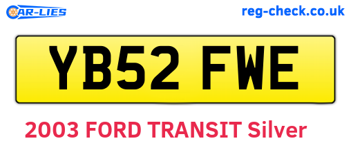 YB52FWE are the vehicle registration plates.