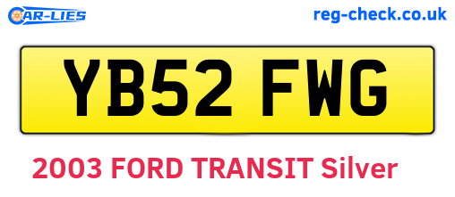 YB52FWG are the vehicle registration plates.