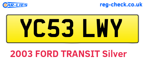 YC53LWY are the vehicle registration plates.