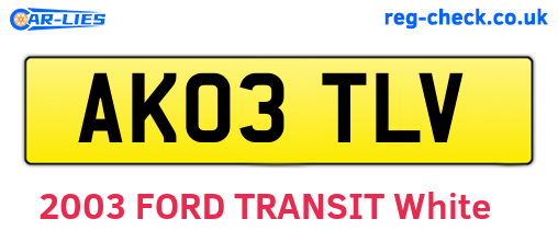 AK03TLV are the vehicle registration plates.