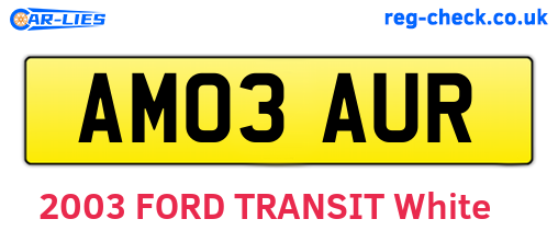 AM03AUR are the vehicle registration plates.