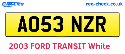 AO53NZR are the vehicle registration plates.