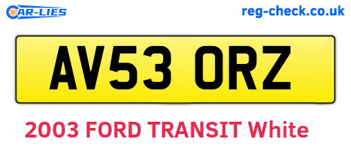 AV53ORZ are the vehicle registration plates.