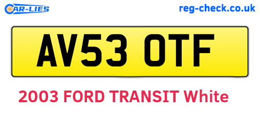 AV53OTF are the vehicle registration plates.