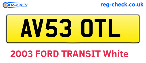 AV53OTL are the vehicle registration plates.