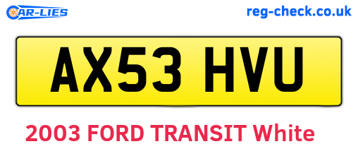 AX53HVU are the vehicle registration plates.