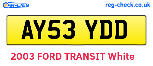 AY53YDD are the vehicle registration plates.