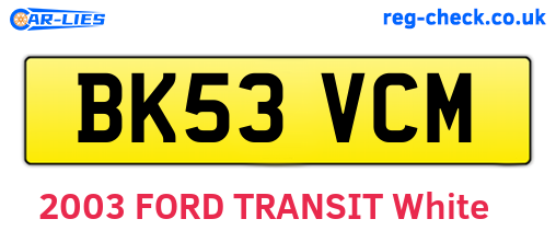 BK53VCM are the vehicle registration plates.