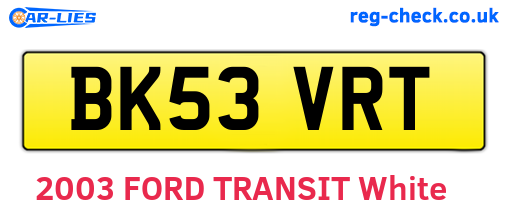 BK53VRT are the vehicle registration plates.