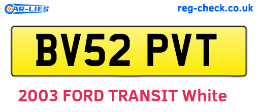 BV52PVT are the vehicle registration plates.
