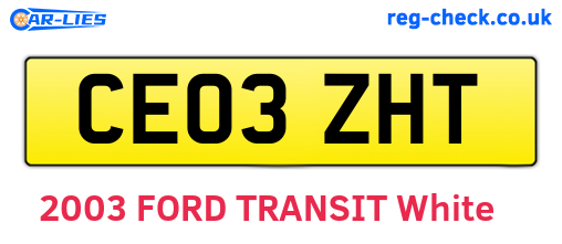 CE03ZHT are the vehicle registration plates.