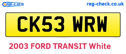 CK53WRW are the vehicle registration plates.