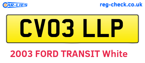 CV03LLP are the vehicle registration plates.