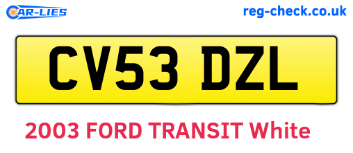 CV53DZL are the vehicle registration plates.