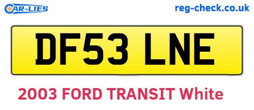 DF53LNE are the vehicle registration plates.