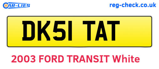 DK51TAT are the vehicle registration plates.