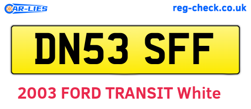 DN53SFF are the vehicle registration plates.