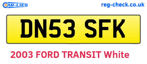 DN53SFK are the vehicle registration plates.