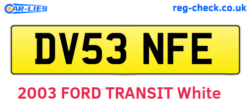 DV53NFE are the vehicle registration plates.