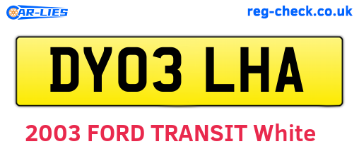 DY03LHA are the vehicle registration plates.