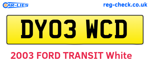 DY03WCD are the vehicle registration plates.