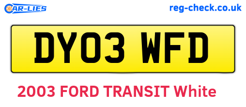 DY03WFD are the vehicle registration plates.