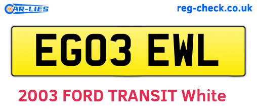 EG03EWL are the vehicle registration plates.