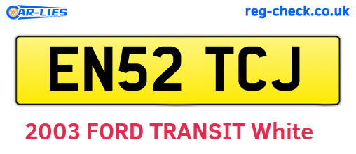 EN52TCJ are the vehicle registration plates.