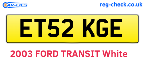 ET52KGE are the vehicle registration plates.