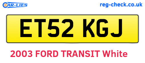 ET52KGJ are the vehicle registration plates.