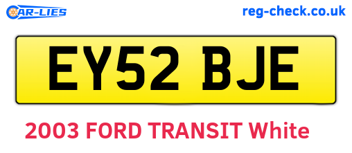 EY52BJE are the vehicle registration plates.