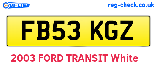 FB53KGZ are the vehicle registration plates.
