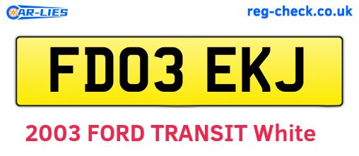 FD03EKJ are the vehicle registration plates.