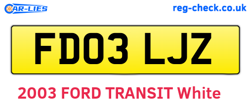 FD03LJZ are the vehicle registration plates.